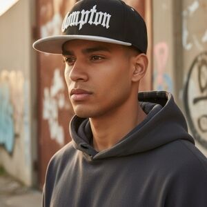 Compton Black Snapback Cap